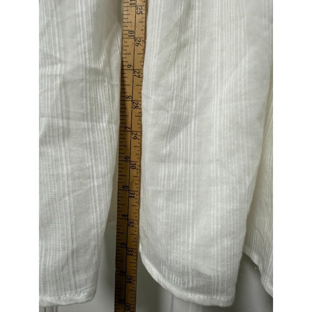 Lulus White & Blue Embroidered Shift Dress Long Puff Sleeve Size Small NWT - Picture 13 of 14